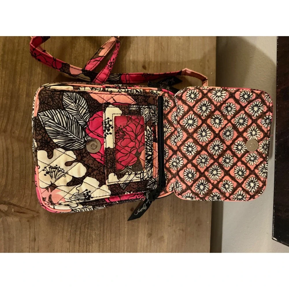 Vera Bradley Night and Day Floral Quilted Cotton Crossbody Bag Wallet Purse